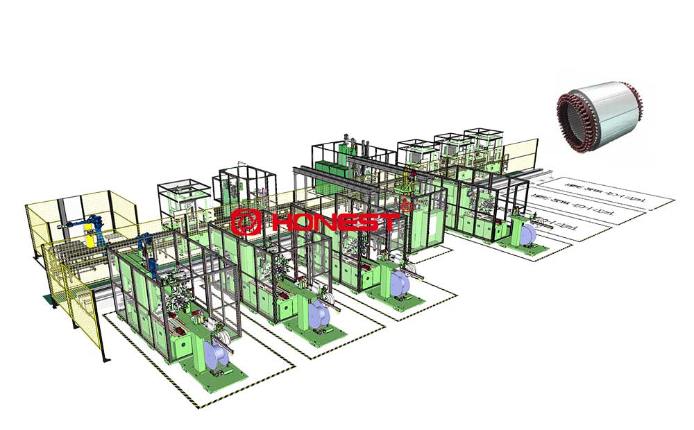 Hairpin Motor Stator Winding & Assembly Line